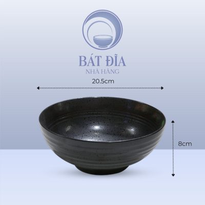Tô Nông Men Đen Chấm Sơn - 20.5cmx8cm