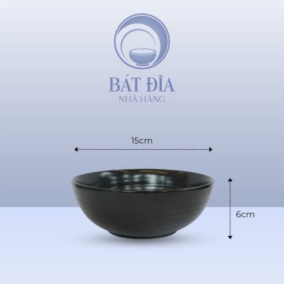 Tô Nông Men Đen Matt - 15cmx6cm
