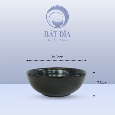 Tô Nông Men Đen Matt - 18.5cmx7.5cm