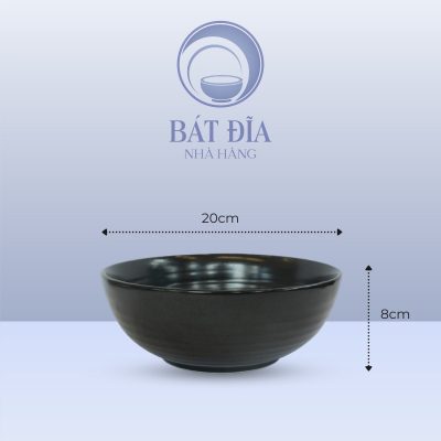 Tô Nông Men Đen Matt - 20.5cmx8cm