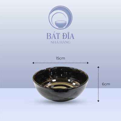 Tô Nông Men Nâu Quét - 15cmx6cm