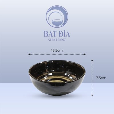 Tô Nông Men Nâu Quét - 18.5cmx7.5cm