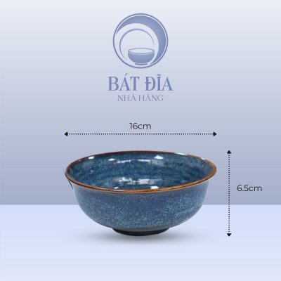 Kích thước Tô Phi 16 Men Hỏa Biến Xanh
