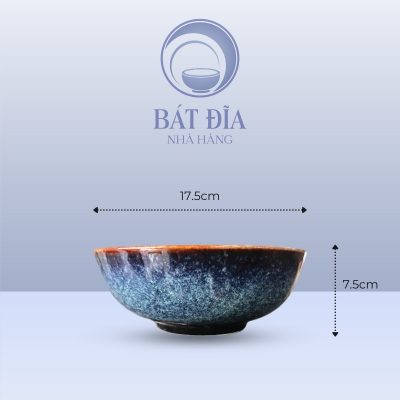 Kích thước Tô Phở Men Hỏa Biến Xanh