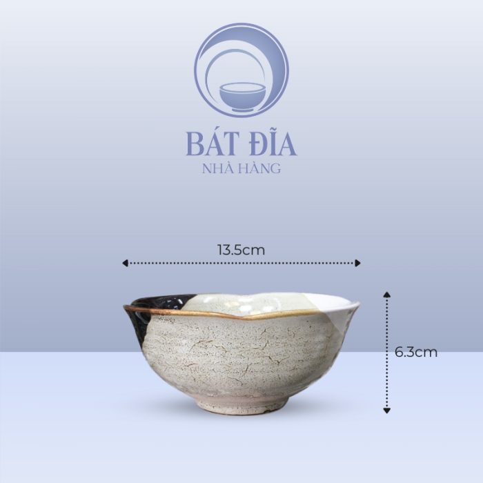 Kích thước Tô Sâu Men Ba Màu
