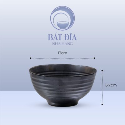 Tô Sâu Men Đen Chấm Sơn - 13cmx6.7cm