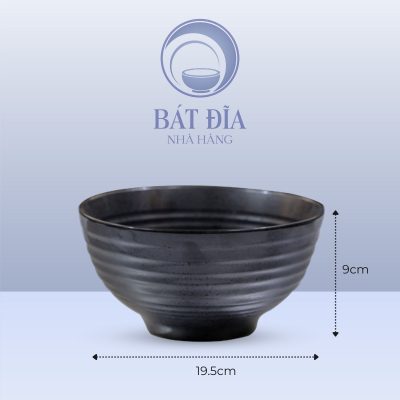 Tô Sâu Men Đen Chấm Sơn - 19.5cmx9cm