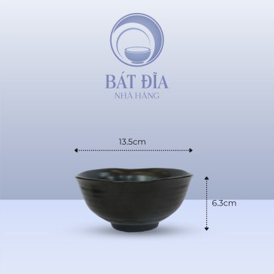 Tô Sâu Men Đen Matt - 13.5cmx6.3cm