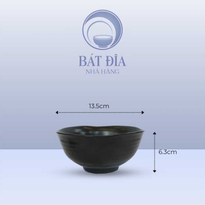 kích thước Tô Sâu Men Đen Matt