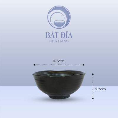 Tô Sâu Men Đen Matt - 16.5cmx7.7cm