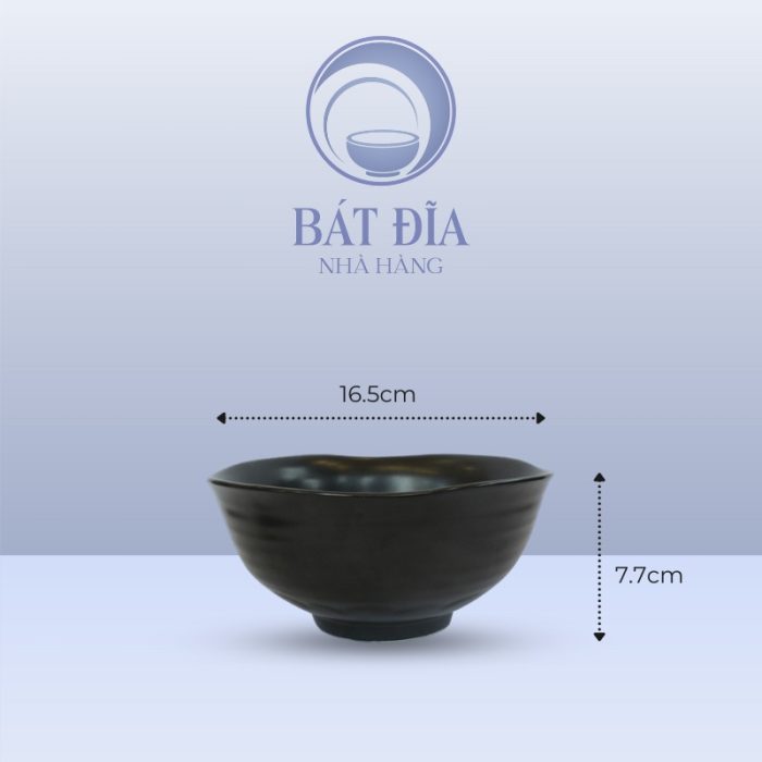 kích thước Tô Sâu Men Đen Matt