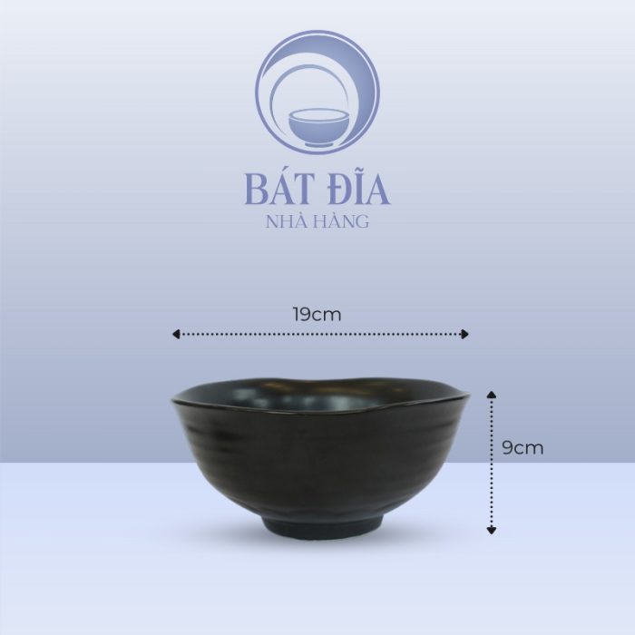 kích thước Tô Sâu Men Đen Matt