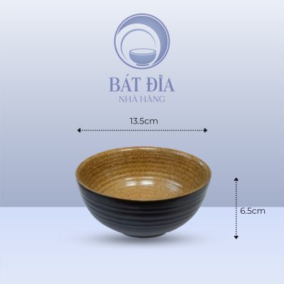 Tô Sâu Men Gốm Nâu Đen - 13,5cmx6,5cm
