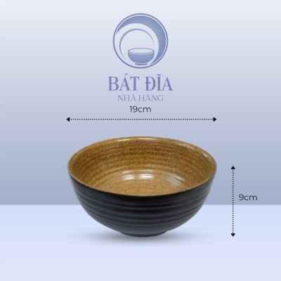 Tô Sâu Men Gốm Nâu Đen - 19cmx9cm
