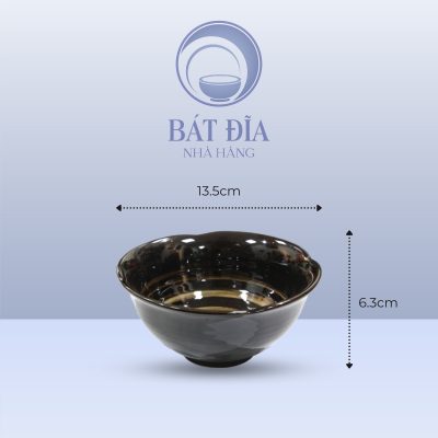 Tô Sâu Men Nâu Quét - 13.5cmx6.3cm