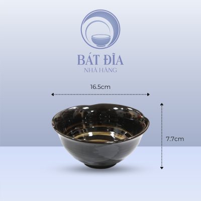 Tô Sâu Men Nâu Quét - 16.5cmx7.7cm