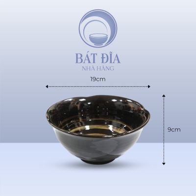 Tô Sâu Men Nâu Quét - 19cmx9cm
