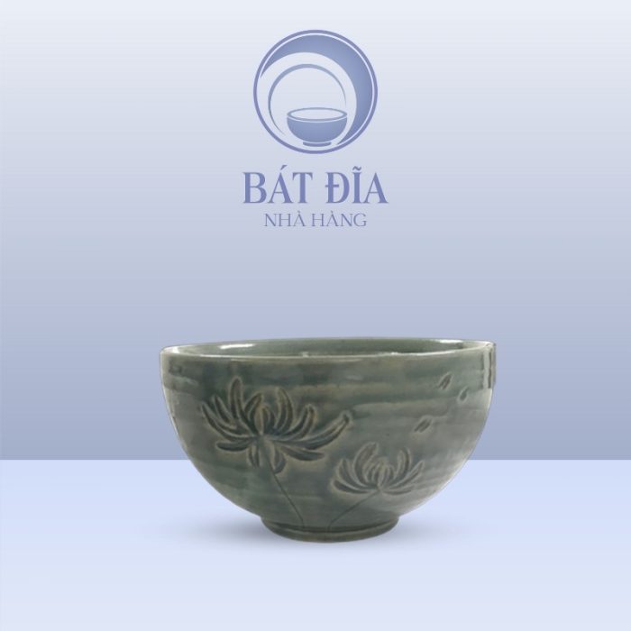 Tô Sâu Men Xanh Khắc Hoa Cúc