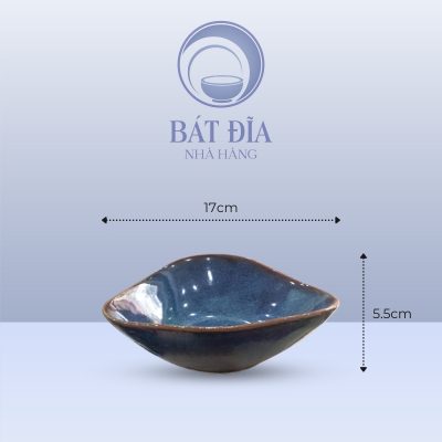 Kích thước Tô Tam Giác Men Hỏa Biến Xanh