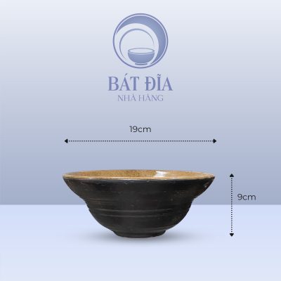 Tô Yêu Men Gốm Nâu Đen - 19cmx9cm