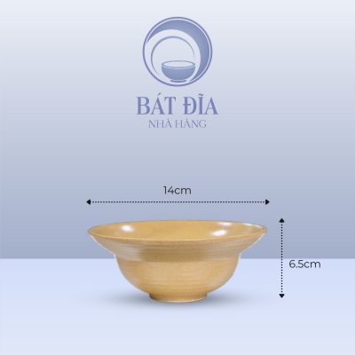 Kích Thước Tô Yêu Men Sứ Vàng