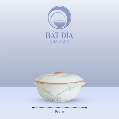 Kích Thước Âu Cơm Men Kem Hoa Đào Xanh