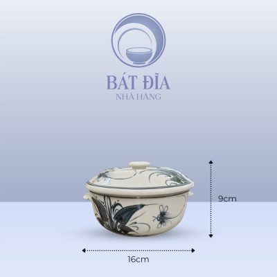 Kích Thước Âu Cơm Men Rạn Vẽ Chuồn Xanh