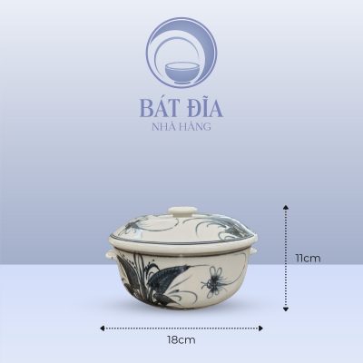 Kích Thước Âu Cơm Men Rạn Vẽ Chuồn Xanh