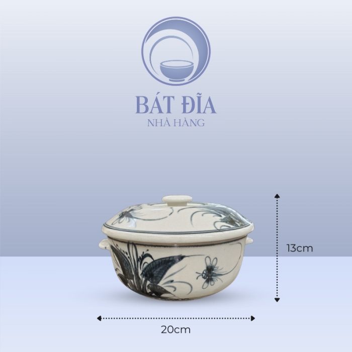 Kích Thước Âu Cơm Men Rạn Vẽ Chuồn Xanh