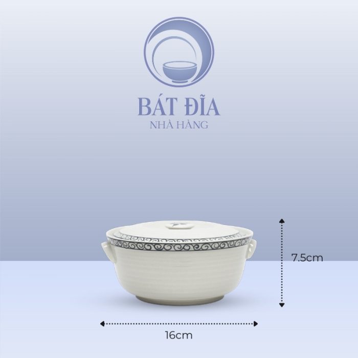 Kích Thước Âu Cơm Men Trắng Vẽ Hoa Dây