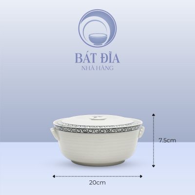 Kích Thước Âu Cơm Men Trắng Vẽ Hoa Dây