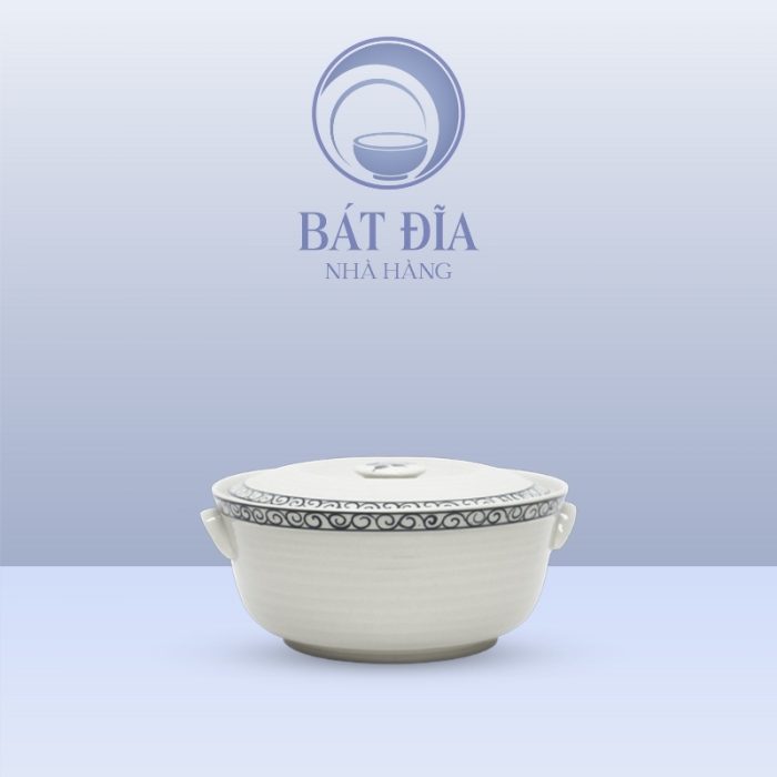 Âu Cơm Men Trắng Vẽ Hoa Dây