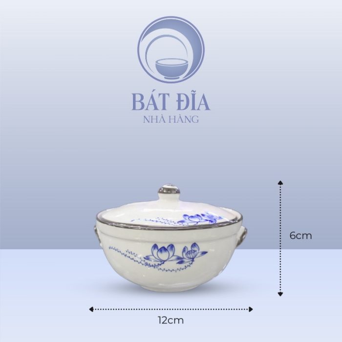 Kích Thước Âu Cơm Men Trắng Vẽ Sen Lam