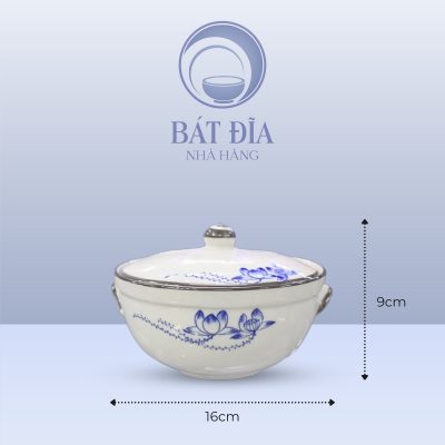 Kích Thước Âu Cơm Men Trắng Vẽ Sen Lam