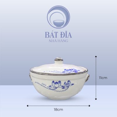 Kích Thước Âu Cơm Men Trắng Vẽ Sen Lam