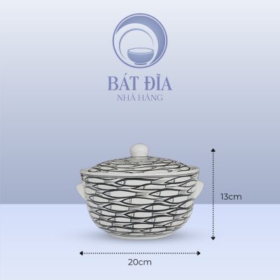 Âu Cơm Men Trắng Vẽ Cá Đàn