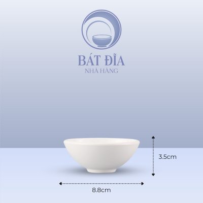 Kích Thước Bát Chấm Âu Melamine Trắng
