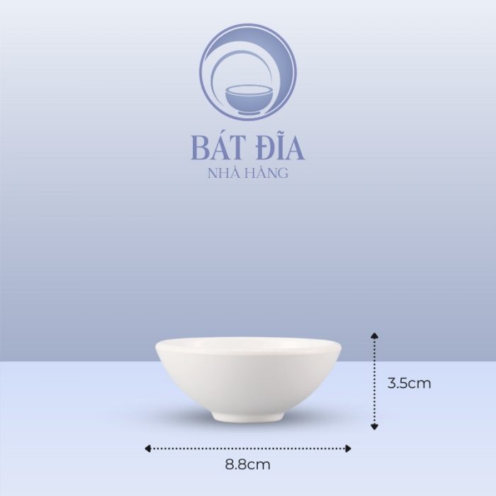 Kích Thước Bát Chấm Âu Melamine Trắng