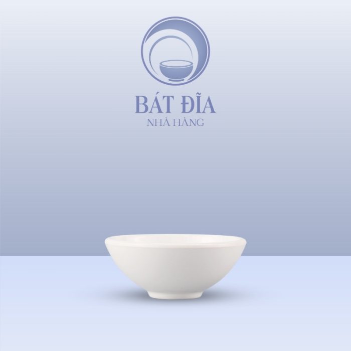 Bát Chấm Âu Melamine Trắng