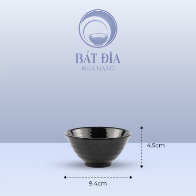 Kích Thước Bát Chấm Kiểu Nhật Melamine Đen