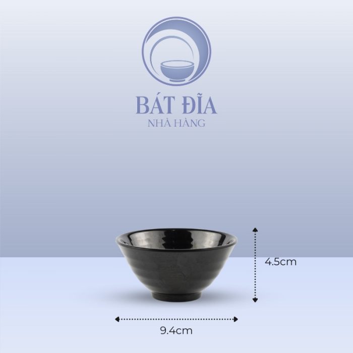 Kích Thước Bát Chấm Kiểu Nhật Melamine Đen