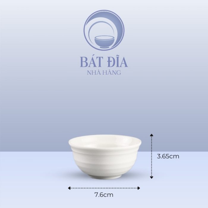 Kích Thước Bát Chấm Melamine Trắng