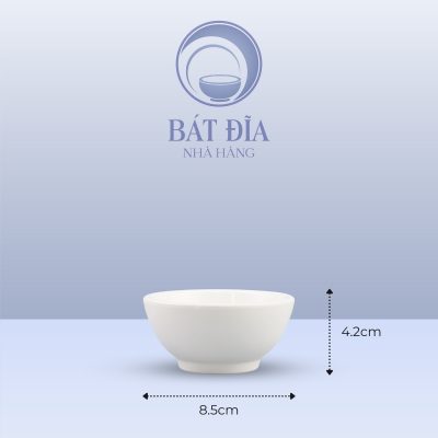 Kích Thước Bát Chấm Tròn Dày Melamine Trắng