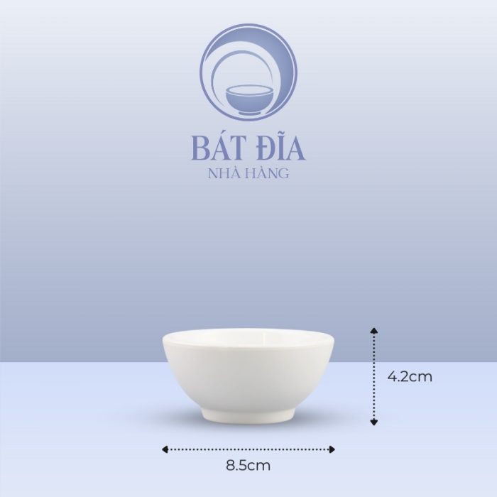 Kích Thước Bát Chấm Tròn Dày Melamine Trắng