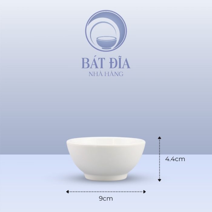 Kích Thước Bát Chấm Tròn Dày Melamine Trắng