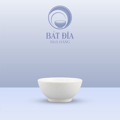 Bát Chấm Tròn Dày Melamine Trắng
