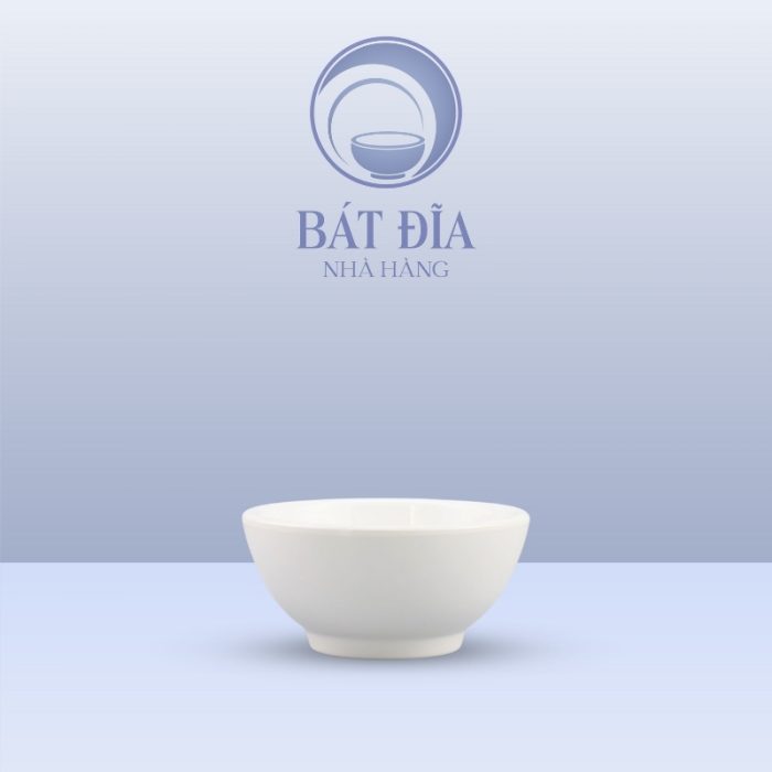 Bát Chấm Tròn Dày Melamine Trắng