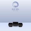 Bát Chấm Vuông 3 Ngăn Melamine Đen