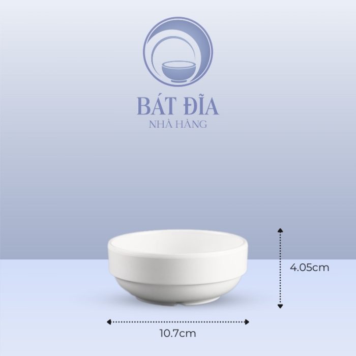Kích Thước Bát Có Khất Kiểu Hàn Melamine Trắng