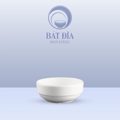Bát Có Khất Kiểu Hàn Melamine Trắng